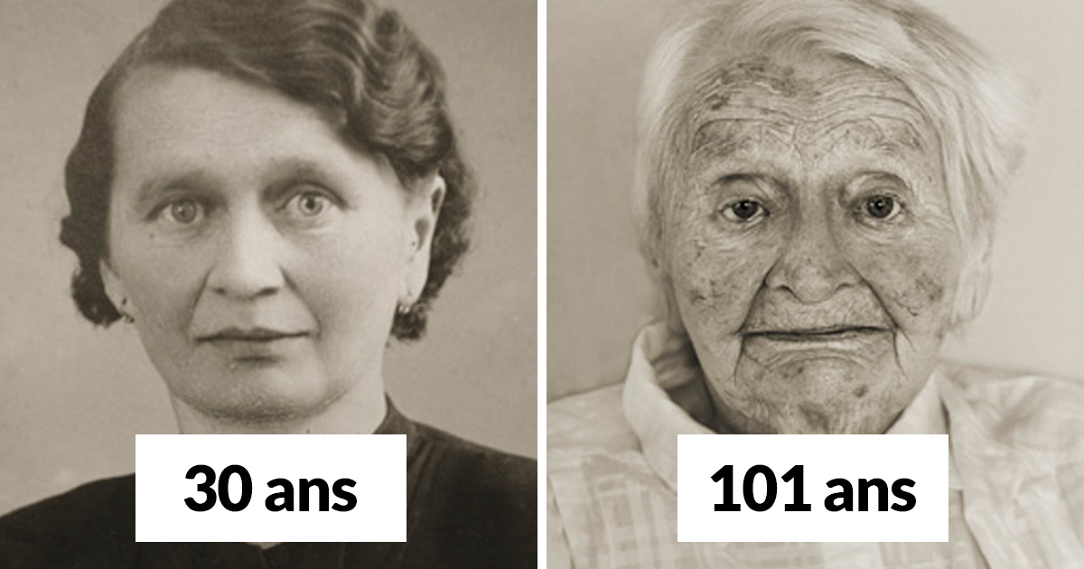 13 photos avant et après qui montrent des personnes en tant que jeunes adultes et à 100 ans