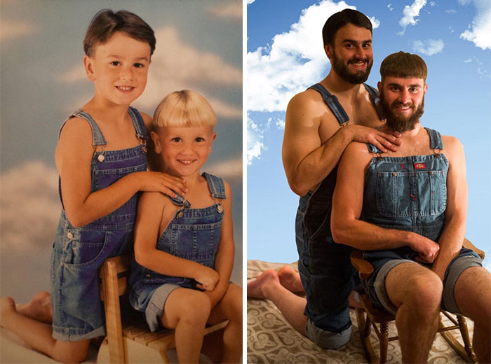 30 fois où des frères et soeurs ont reproduit leurs photos d’enfance et c’était vraiment drôle