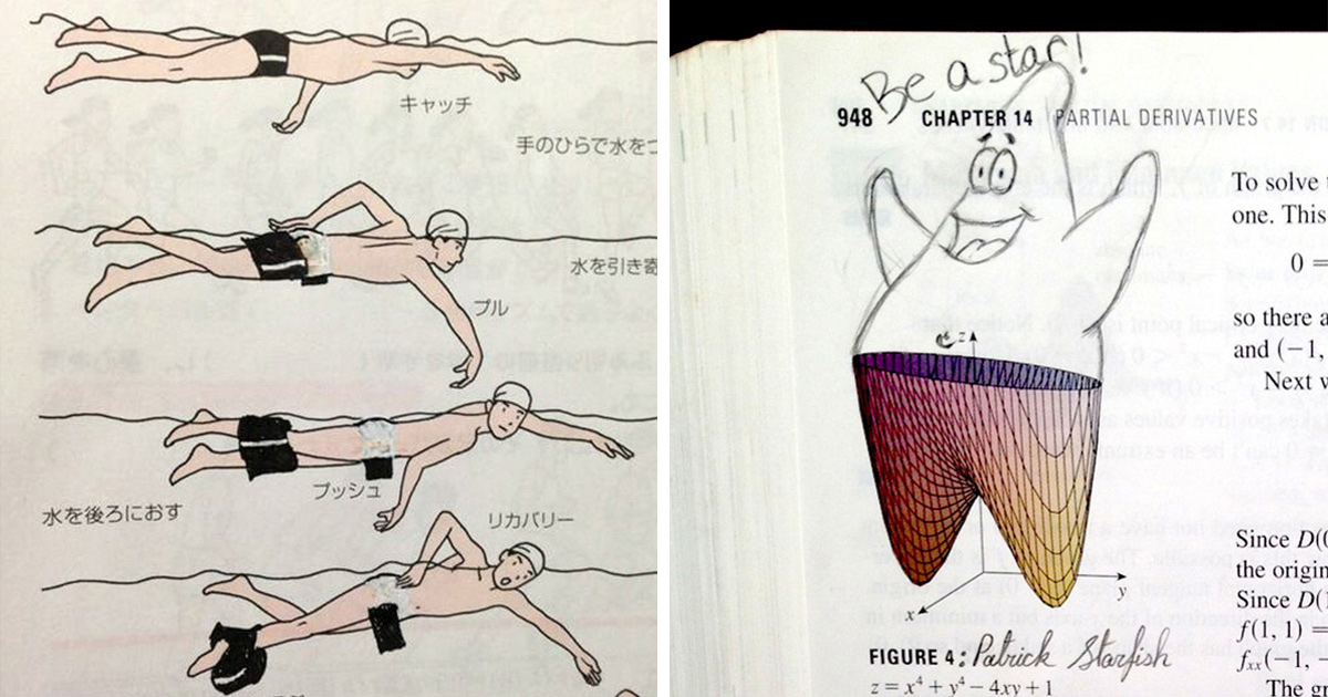 44 exemples hilarants de vandalisme dans des manuels scolaires par des élèves qui s’ennuyaient en classe