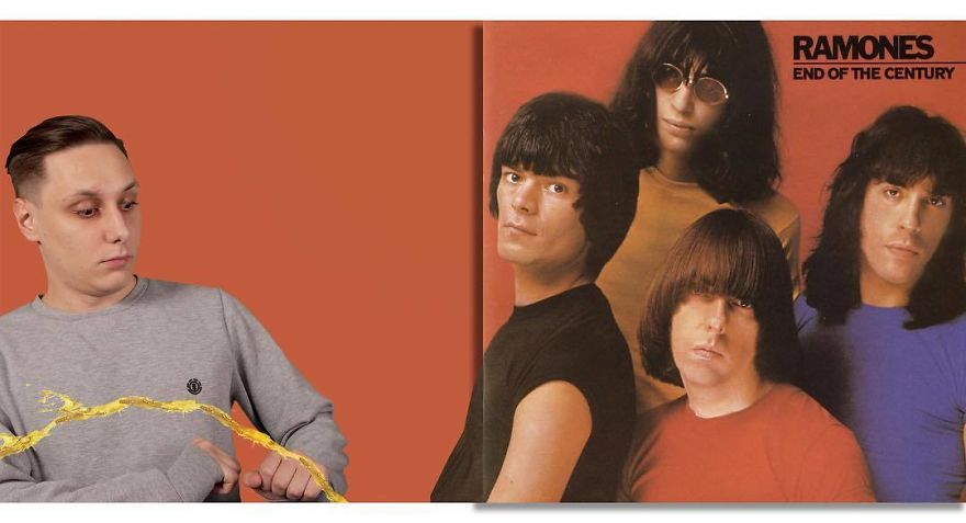 21 images hilarantes révèlent ce qui se passe à l’extérieur des bordures de pochettes d’albums célèbres