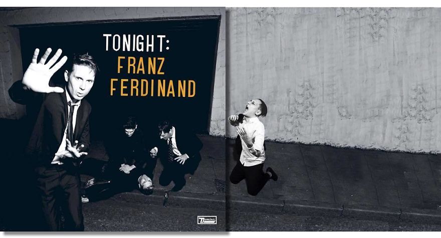 21 images hilarantes révèlent ce qui se passe à l’extérieur des bordures de pochettes d’albums célèbres