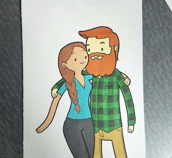 Un gars surprend sa petite amie en la dessinant dans 10 styles de dessins animés différents, et le résultat fait fondre son coeur