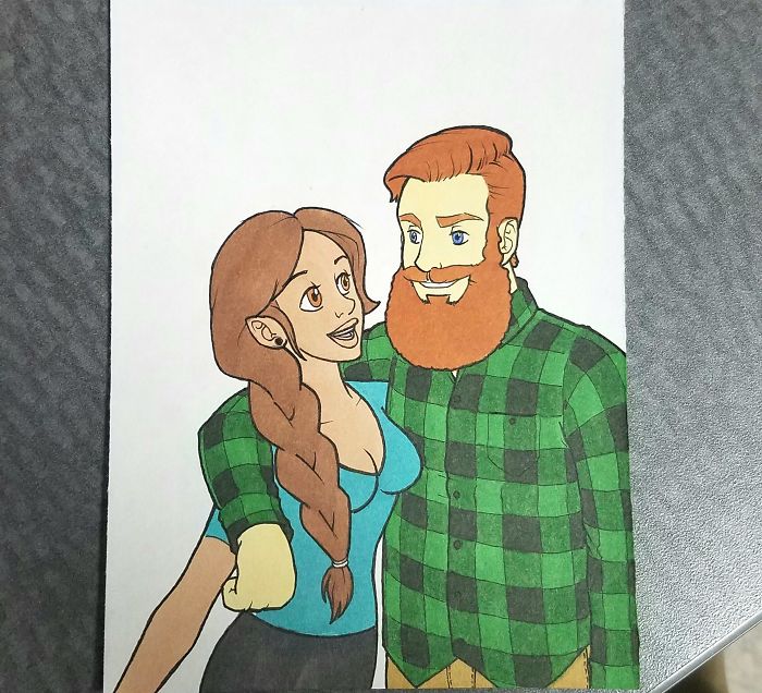 Un gars surprend sa petite amie en la dessinant dans 10 styles de dessins animés différents, et le résultat fait fondre son coeur