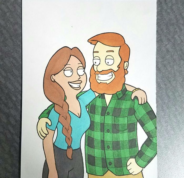 Un gars surprend sa petite amie en la dessinant dans 10 styles de dessins animés différents, et le résultat fait fondre son coeur