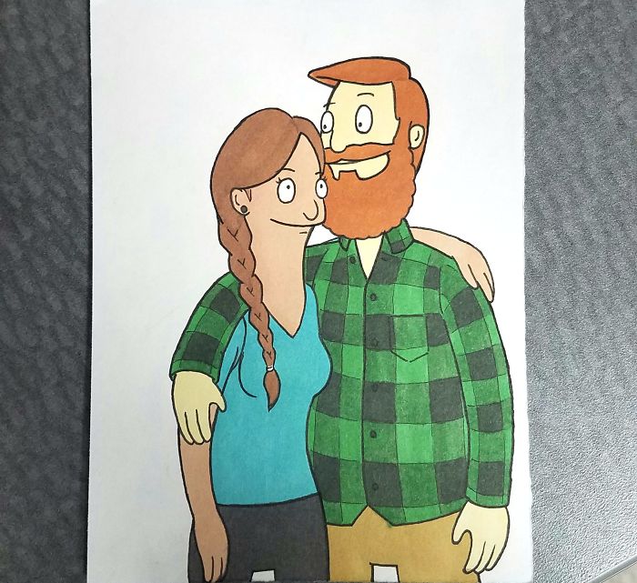 Un gars surprend sa petite amie en la dessinant dans 10 styles de dessins animés différents, et le résultat fait fondre son coeur