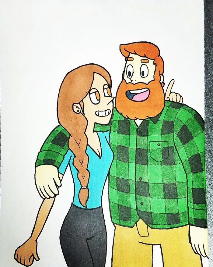 Un gars surprend sa petite amie en la dessinant dans 10 styles de dessins animés différents, et le résultat fait fondre son coeur