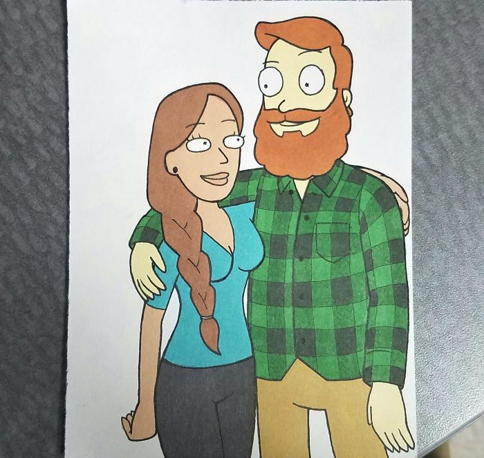 Un gars surprend sa petite amie en la dessinant dans 10 styles de dessins animés différents, et le résultat fait fondre son coeur