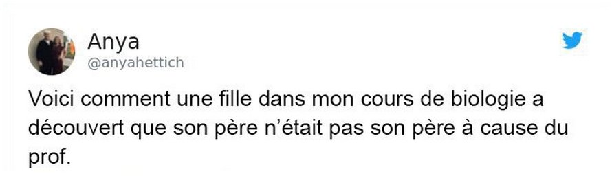 Un professeur de biologie révèle accidentellement que le père de cette fille n’est pas son père et les choses dégénèrent rapidement