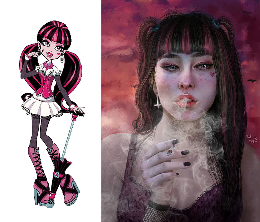 Cette artiste crée des versions plus réalistes de personnages de dessins animés et le résultat est bluffant