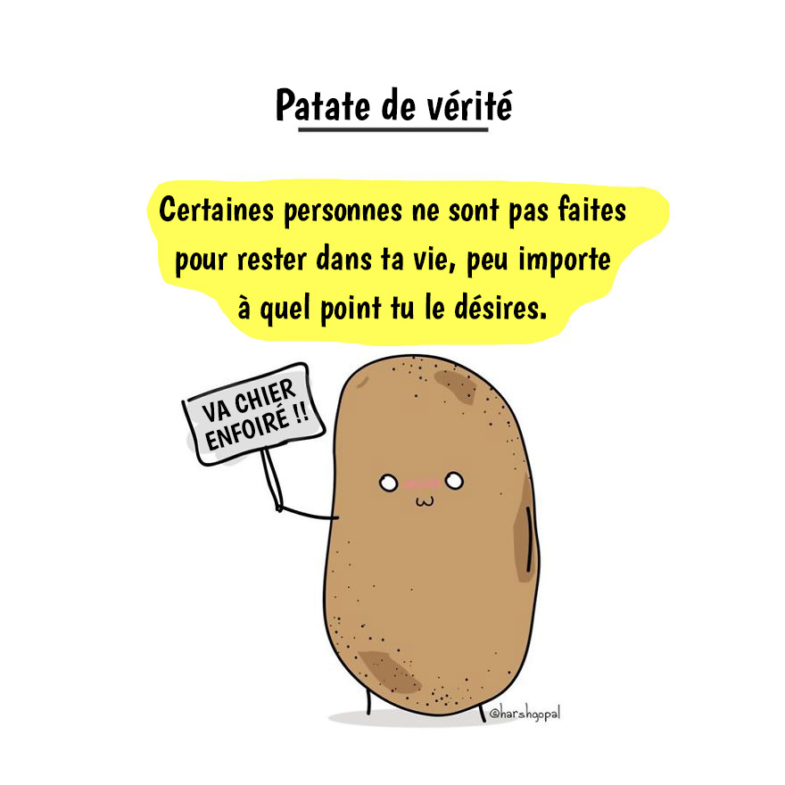 10 vérités amères par la patate de vérité qui vont te faire réfléchir