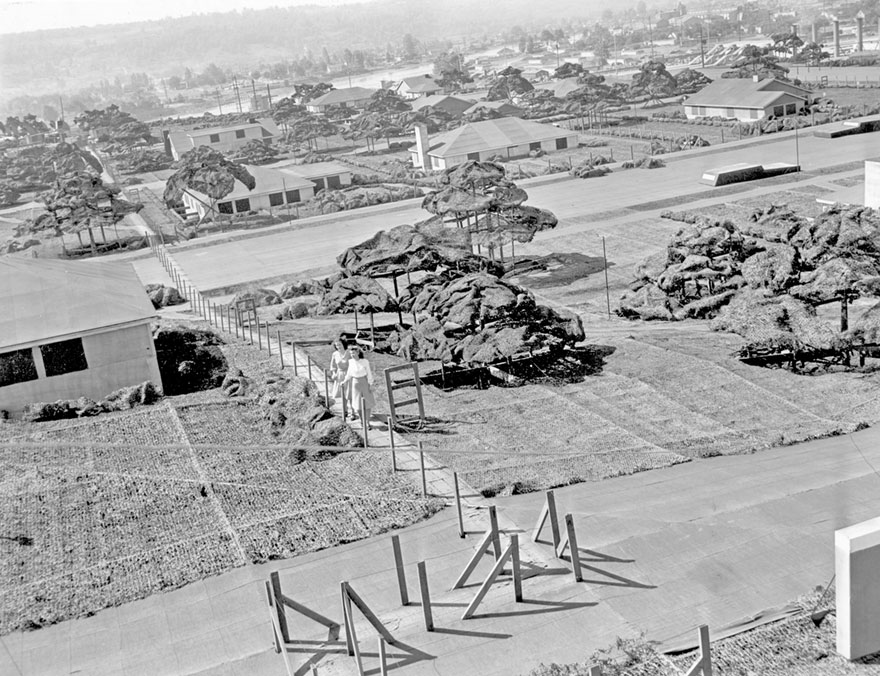 17 rares photos qui révèlent une fausse ville construite pour cacher l’usine de Boeing des frappes aériennes japonaises