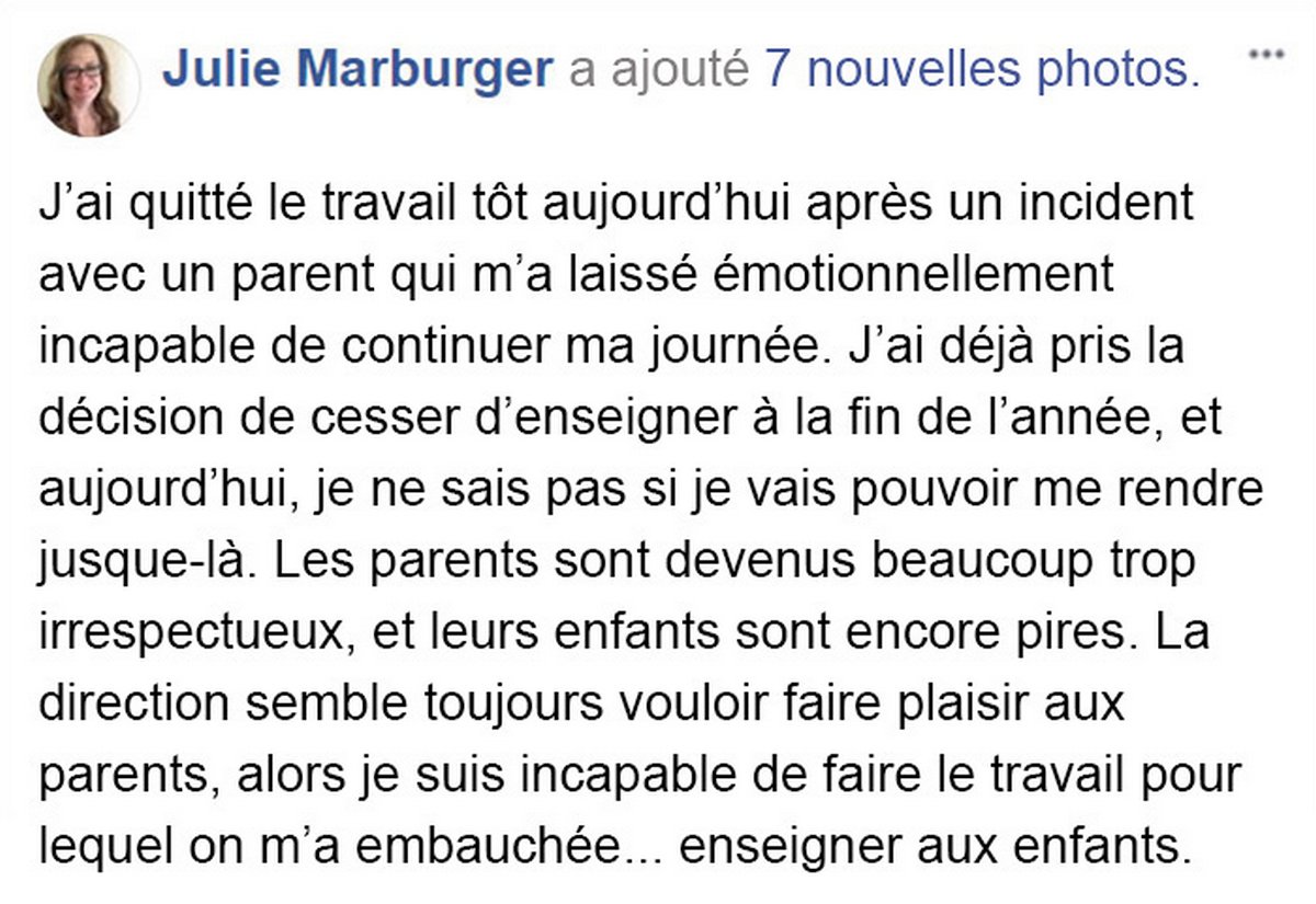 Cette enseignante en avait assez des conneries des parents et de leurs enfants, alors avant de démissionner, elle a publié cette diatribe épique
