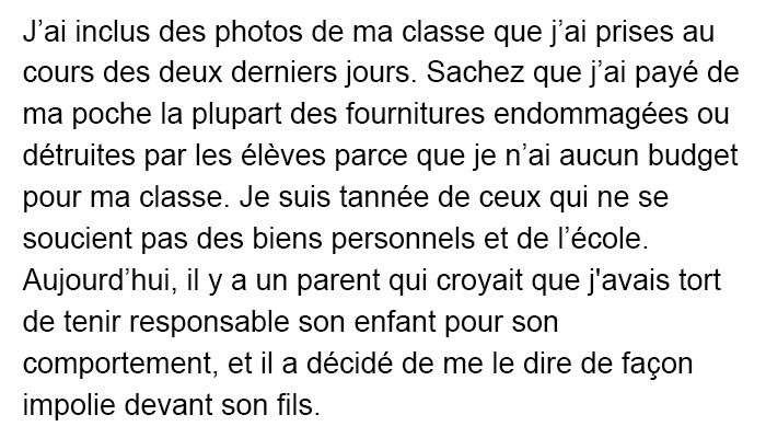 Cette enseignante en avait assez des conneries des parents et de leurs enfants, alors avant de démissionner, elle a publié cette diatribe épique