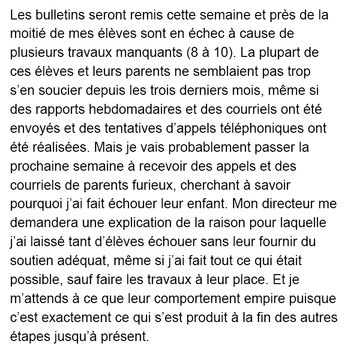 Cette enseignante en avait assez des conneries des parents et de leurs enfants, alors avant de démissionner, elle a publié cette diatribe épique