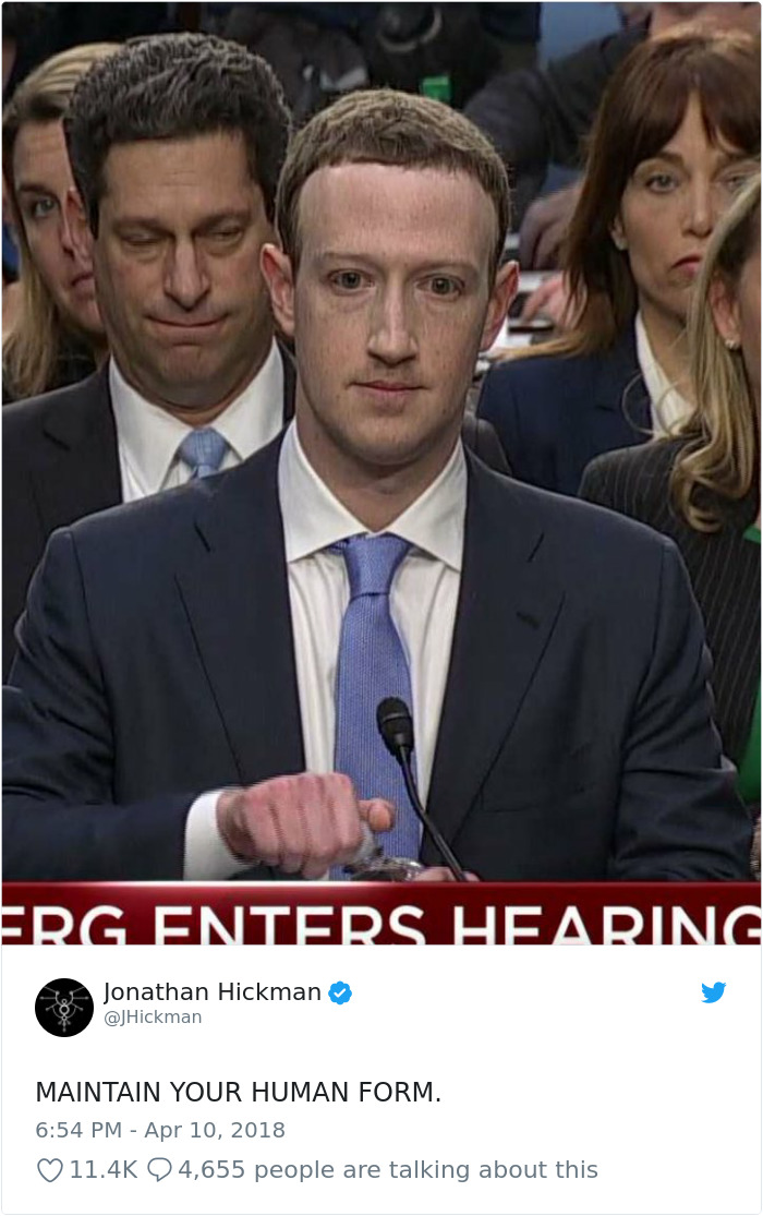 20 façons hilarantes dont les internautes se sont moqués de Mark Zuckerberg lors de son témoignage devant le Congrès