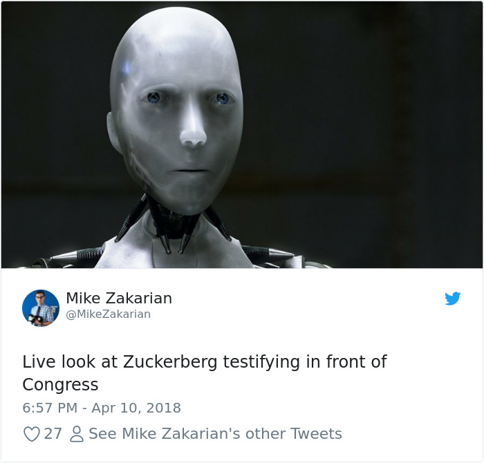 20 façons hilarantes dont les internautes se sont moqués de Mark Zuckerberg lors de son témoignage devant le Congrès