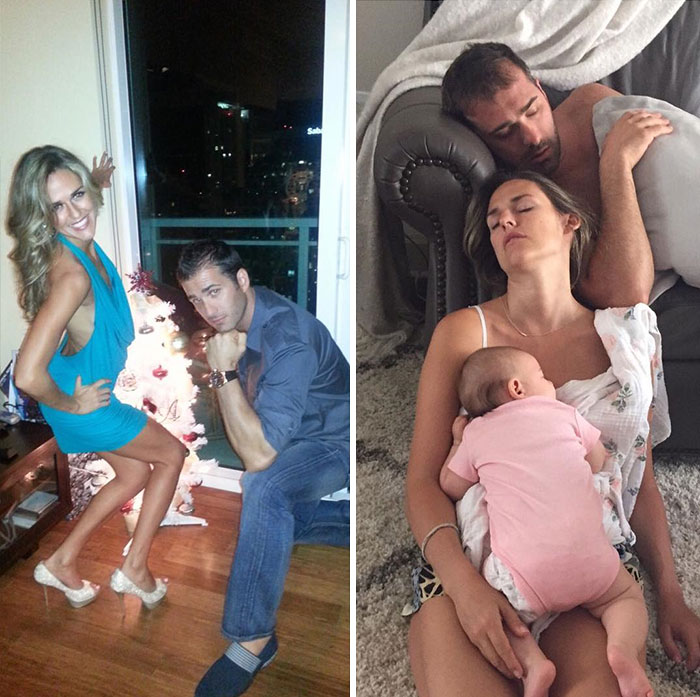 29 parents qui ont partagé des photos d’eux avant et après avoir eu des enfants et la différence est hilarante