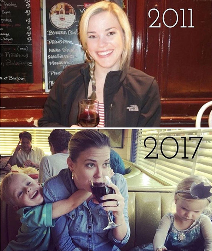 29 parents qui ont partagé des photos d’eux avant et après avoir eu des enfants et la différence est hilarante