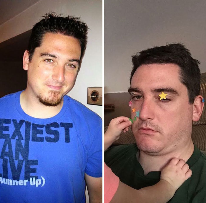 29 parents qui ont partagé des photos d’eux avant et après avoir eu des enfants et la différence est hilarante