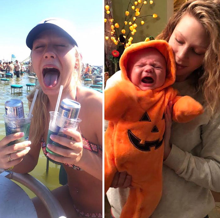 29 parents qui ont partagé des photos d’eux avant et après avoir eu des enfants et la différence est hilarante