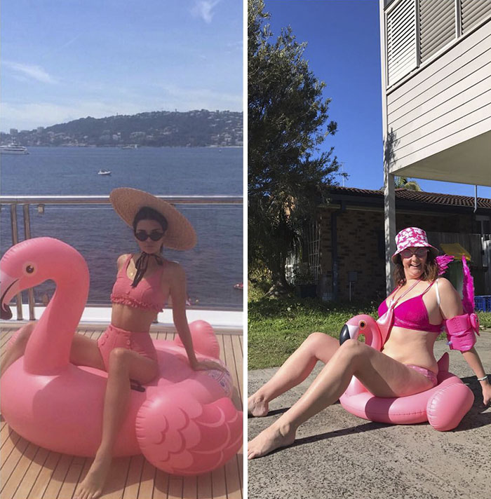 Cette femme qui reproduit les photos instagram de célébrités est de retour, et ces 33 photos vont vous faire rire, c’est garanti