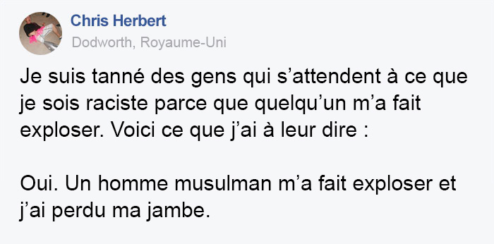 Les internautes ne peuvent pas croire que ce soldat amputé a répondu comme ça à l’homme musulman qui l’a fait exploser