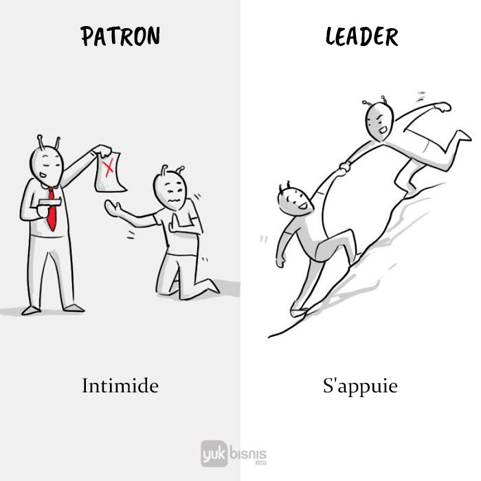 8 illustrations qui expliquent parfaitement la différence entre un patron et un leader