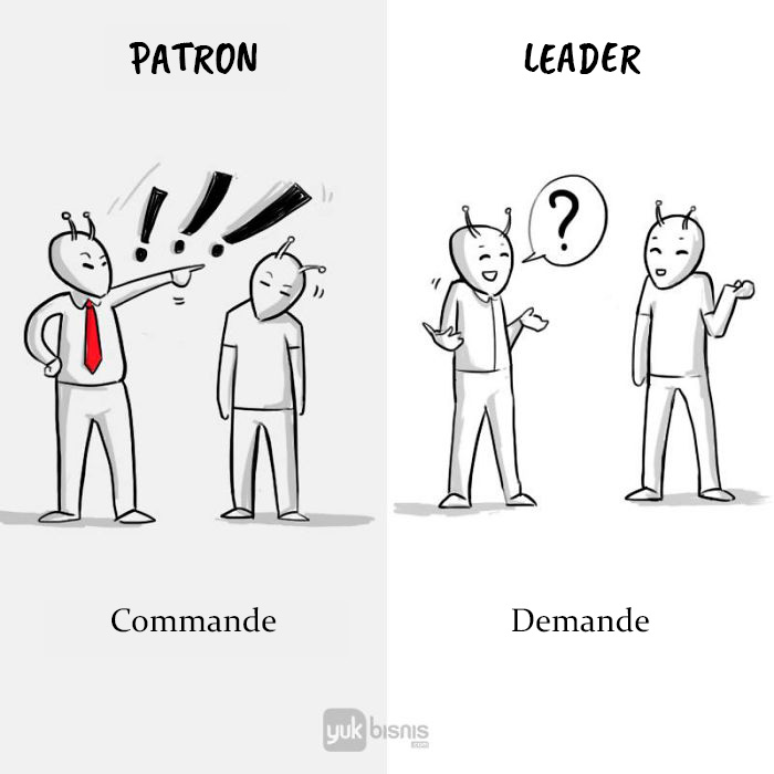 8 illustrations qui expliquent parfaitement la différence entre un patron et un leader