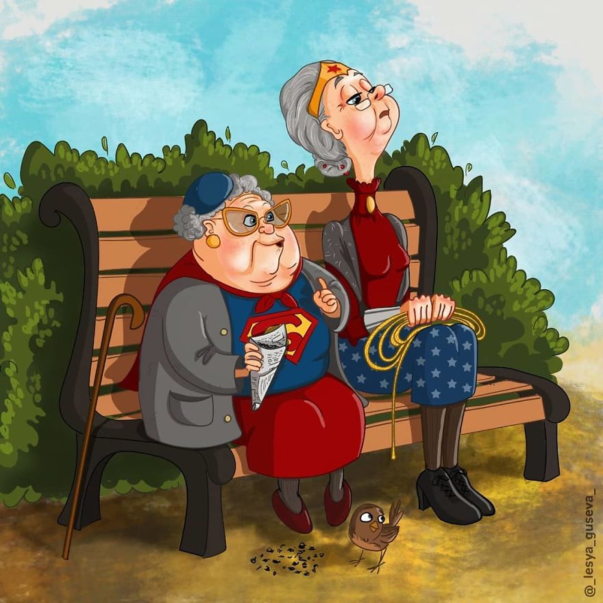 Une artiste russe montre ce qui arriverait si des personnages célèbres vieillissaient et Thor est trop mignon