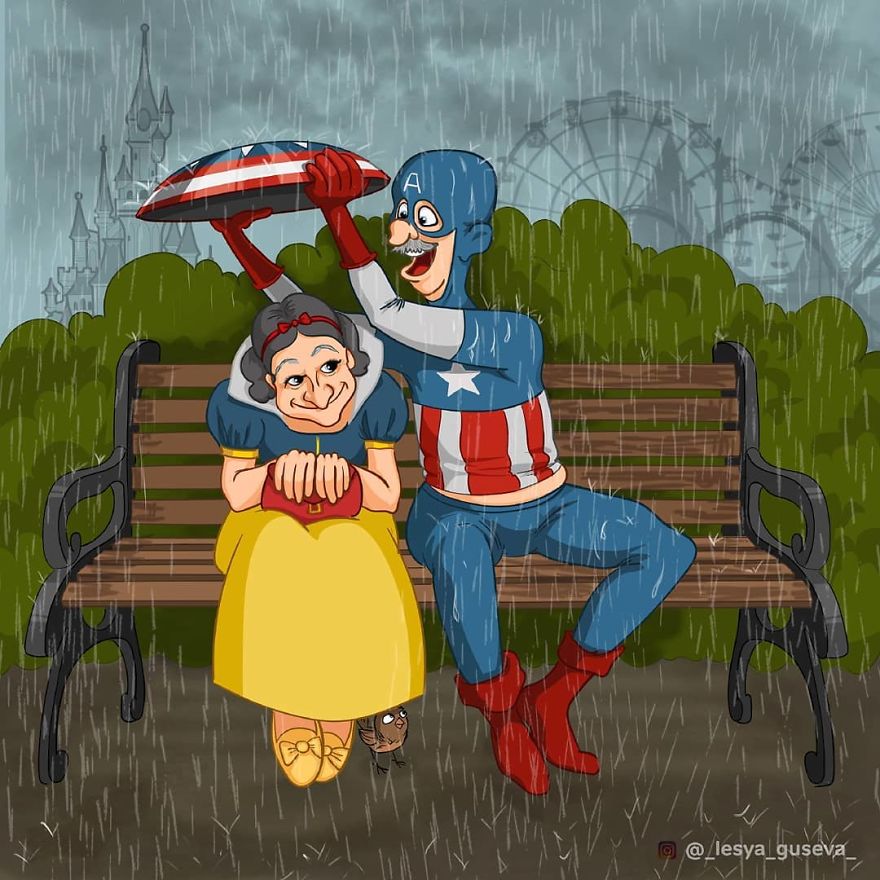 Une artiste russe montre ce qui arriverait si des personnages célèbres vieillissaient et Thor est trop mignon