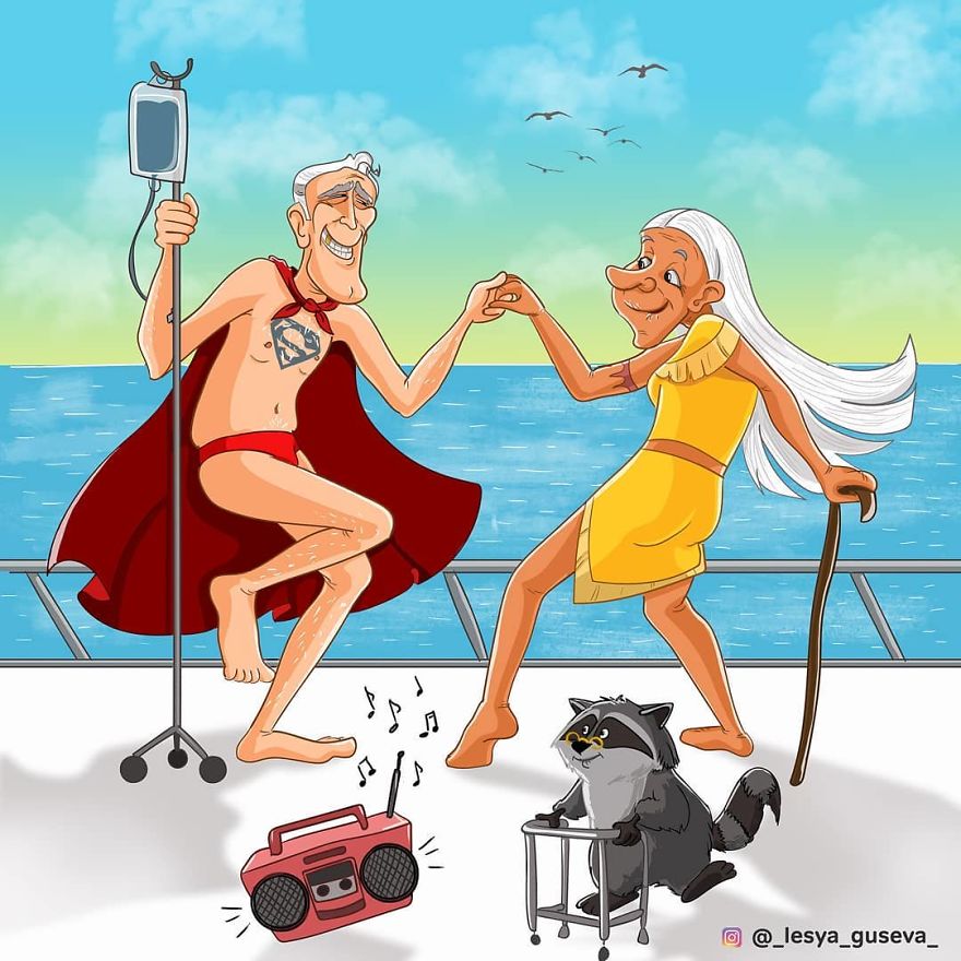 Une artiste russe montre ce qui arriverait si des personnages célèbres vieillissaient et Thor est trop mignon