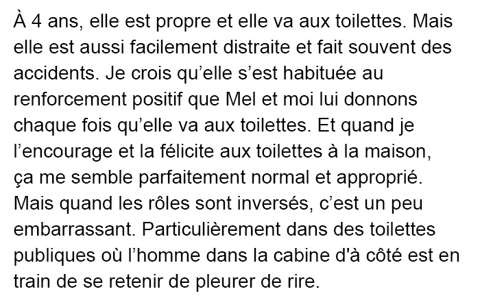 Ce papa a eu la diarrhée dans les toilettes publiques avec sa fille de 4 ans et sa réaction a fait pleurer de rire un homme dans une autre cabine
