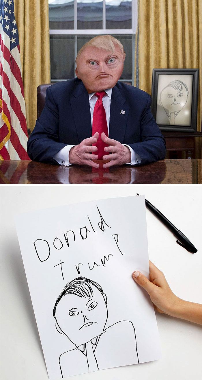Ce papa montre ce qui arriverait si les dessins d’enfants devenaient réalité, et les résultats sont à la fois drôles et terrifiants (25 images)