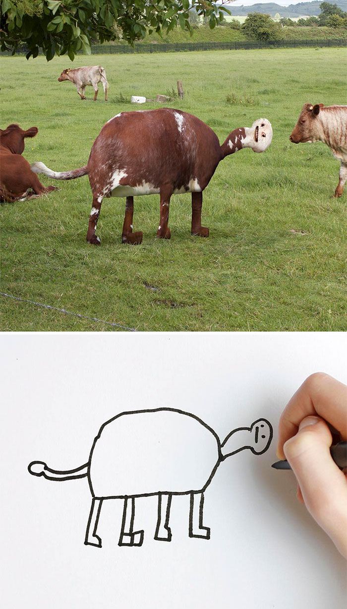 Ce papa montre ce qui arriverait si les dessins d’enfants devenaient réalité, et les résultats sont à la fois drôles et terrifiants (25 images)