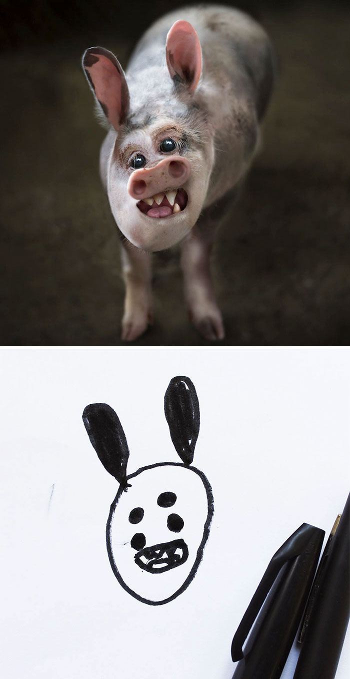Ce papa montre ce qui arriverait si les dessins d’enfants devenaient réalité, et les résultats sont à la fois drôles et terrifiants (25 images)