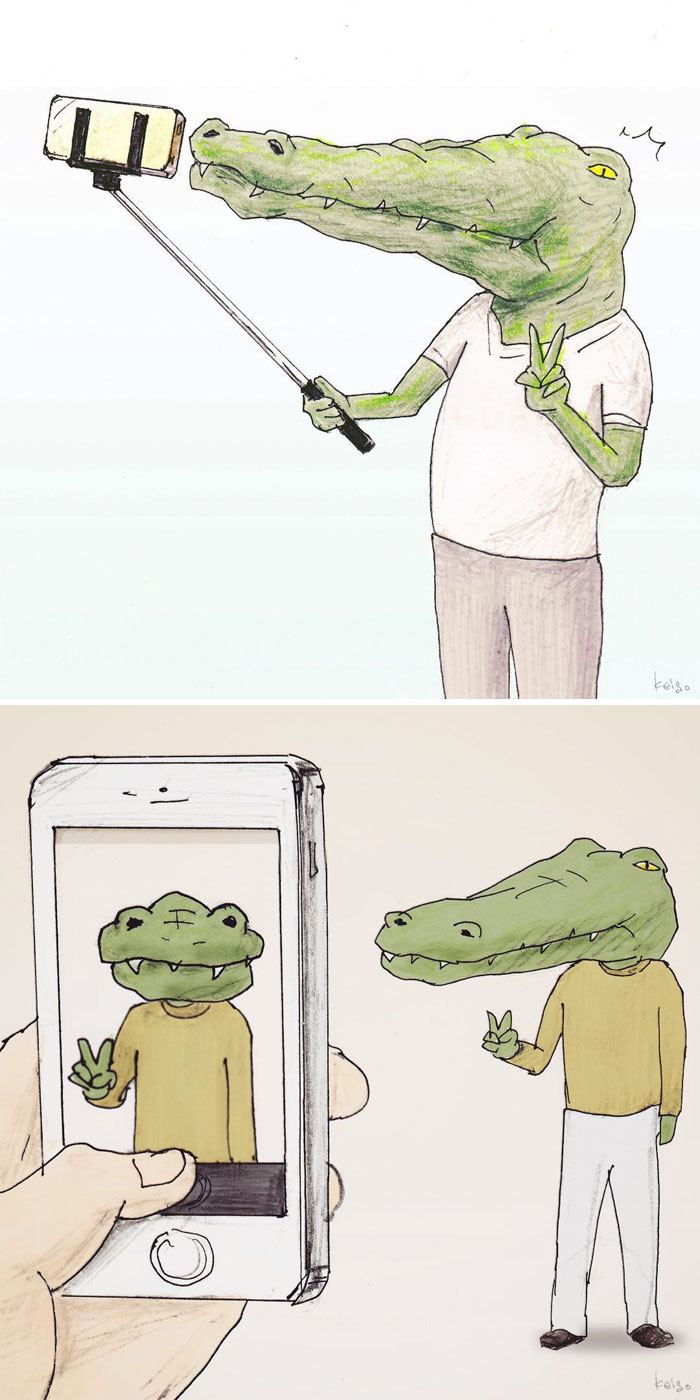 22 problèmes d’un crocodile présentés de façon hilarante par l’artiste japonais Keigo