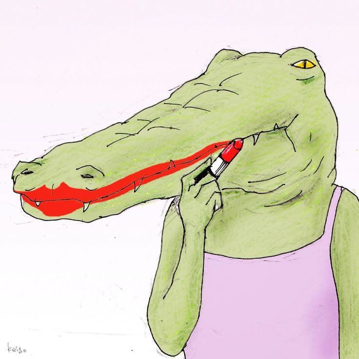 22 problèmes d’un crocodile présentés de façon hilarante par l’artiste japonais Keigo