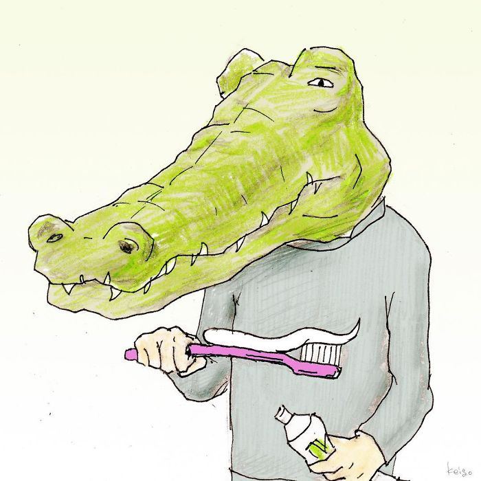 22 problèmes d’un crocodile présentés de façon hilarante par l’artiste japonais Keigo