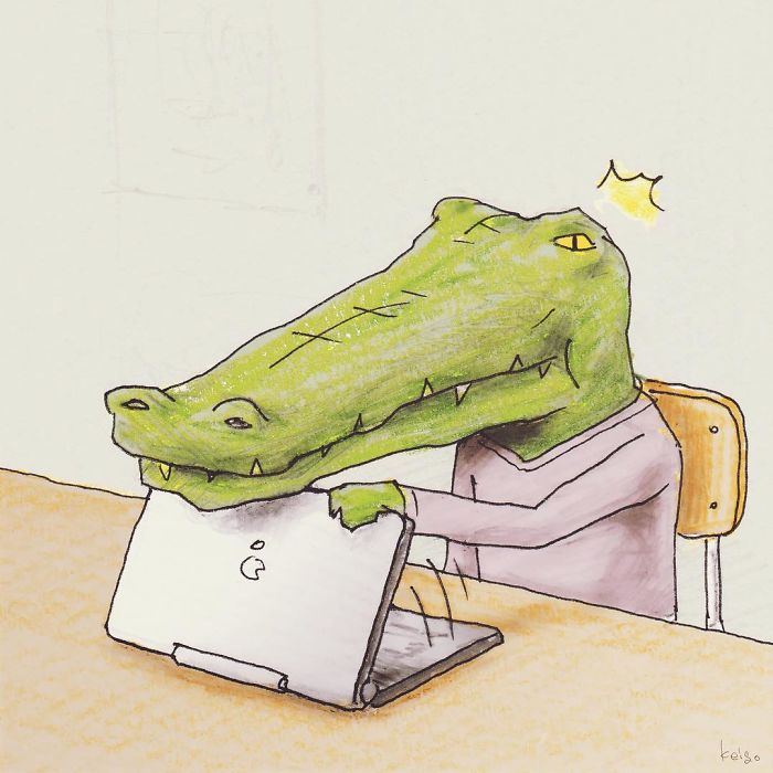 22 problèmes d’un crocodile présentés de façon hilarante par l’artiste japonais Keigo