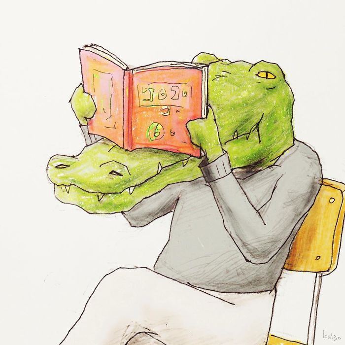 22 problèmes d’un crocodile présentés de façon hilarante par l’artiste japonais Keigo