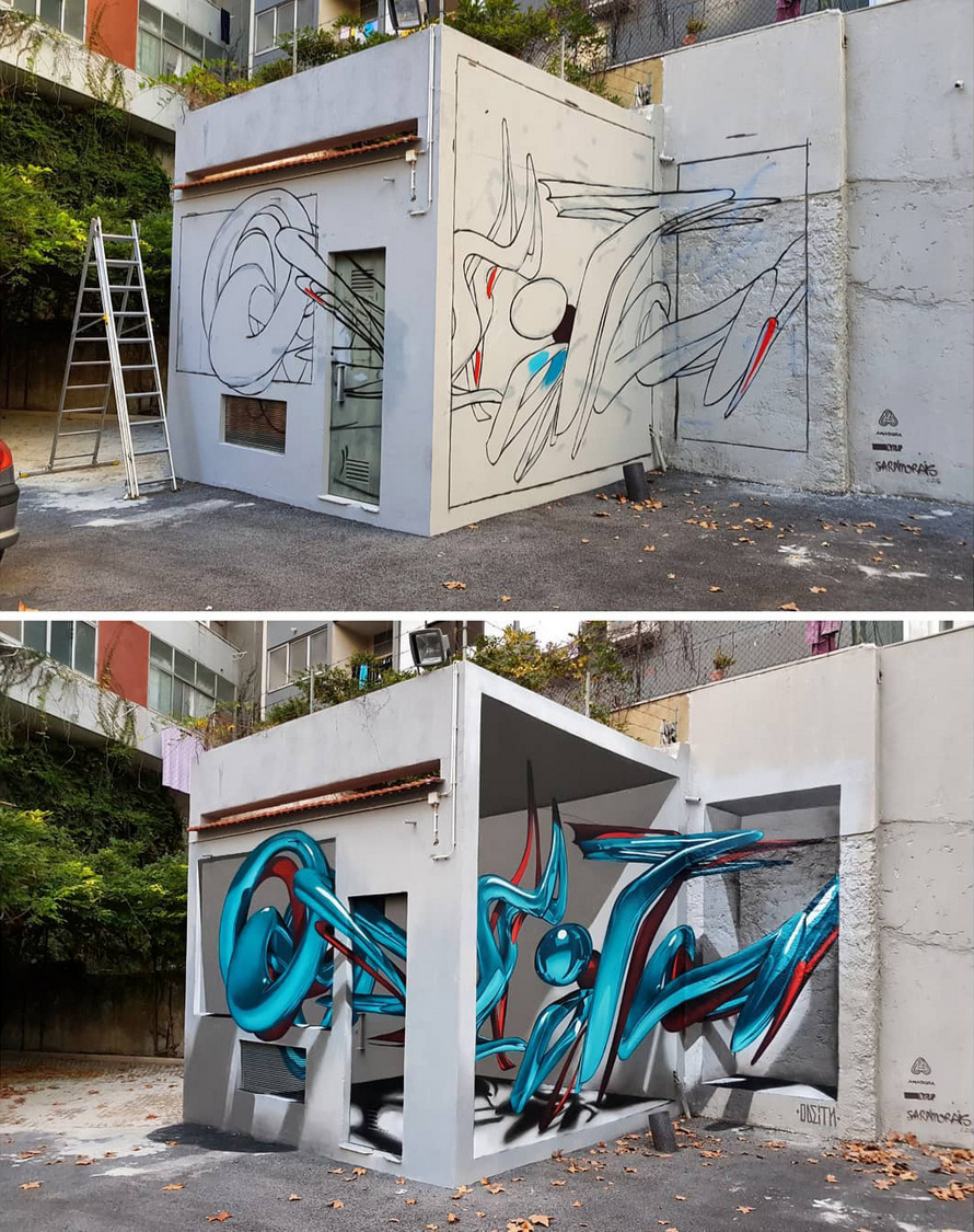 Cet artiste de rue crée des graffitis 3D qui brouillent les frontières entre l&#8217;art et la réalité et c&#8217;est plus qu&#8217;impressionnant