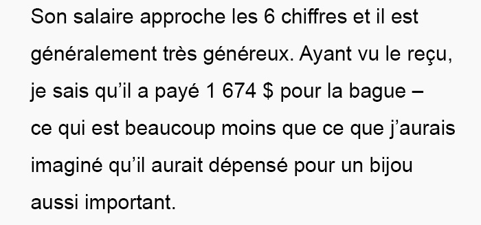 Cette femme a humilié son fiancé après avoir découvert combien sa bague avait coûté
