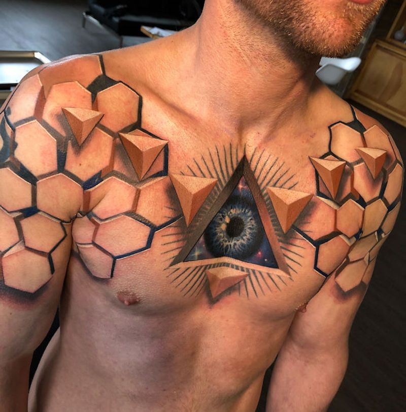 Ce tatoueur transforme la peau de ses clients en scènes 3D hallucinantes (21 images)