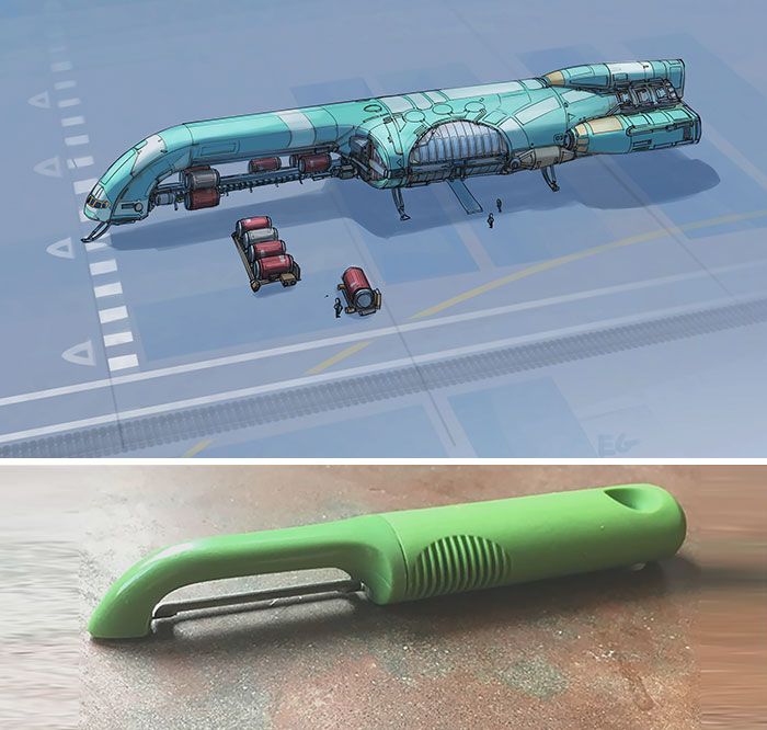 Cet artiste transforme des objets ordinaires en conceptions de vaisseaux spatiaux et le résultat est hors de ce monde (18 images)