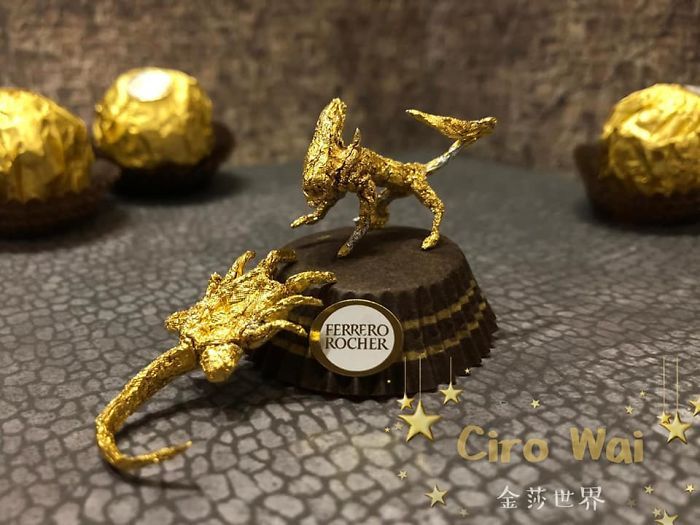 Cet artiste chinois crée de minuscules sculptures à l’aide d’emballages Ferrero Rocher (28 images)