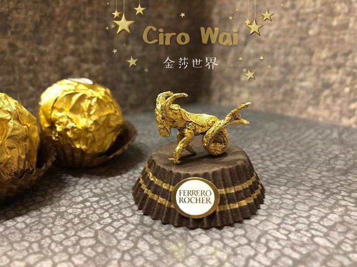 Cet artiste chinois crée de minuscules sculptures à l’aide d’emballages Ferrero Rocher (28 images)