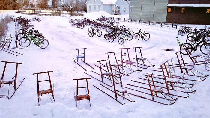 En Finlande, les enfants continuent d’aller à l’école à vélo même lorsqu’il fait -17 °C et c’est une leçon pour nous tous