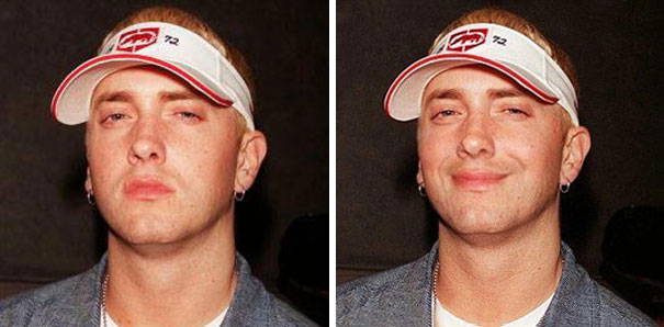 Ce gars fait « sourire » Eminem en photoshopant ses photos et elles sont mieux maintenant (14 images)