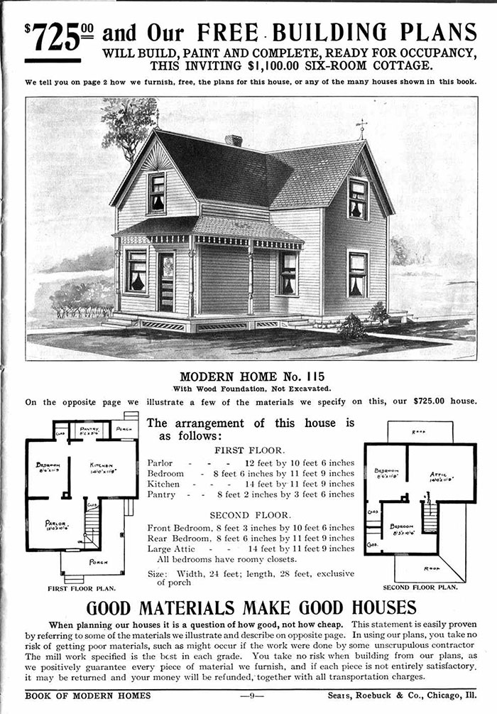 Les gens avaient l’habitude de commander des « maisons en kit » d’un catalogue Sears du début des années 1900 et certaines sont toujours debout