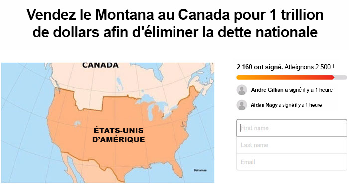 Une pétition pour vendre le Montana au Canada pour 1 trillion de dollars attire l’attention à cause des commentaires hilarants